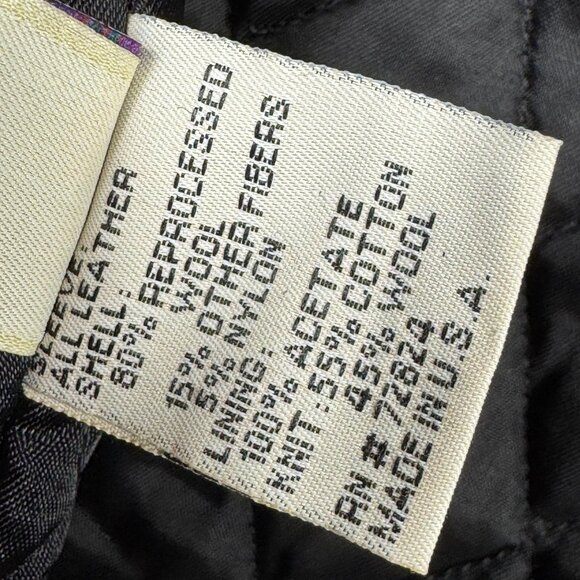 Vintage 90s Baseball Jacket Wool Leather Varsity Bomber Collegiate Quilt Lined - Picture 6 of 10